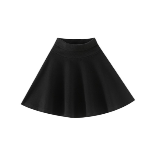 [BS-S17-BK] CIRCLE SKIRT WITH KNIT WAIST