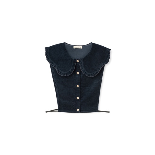 Thin Corduroy Scalloped Bib Collar