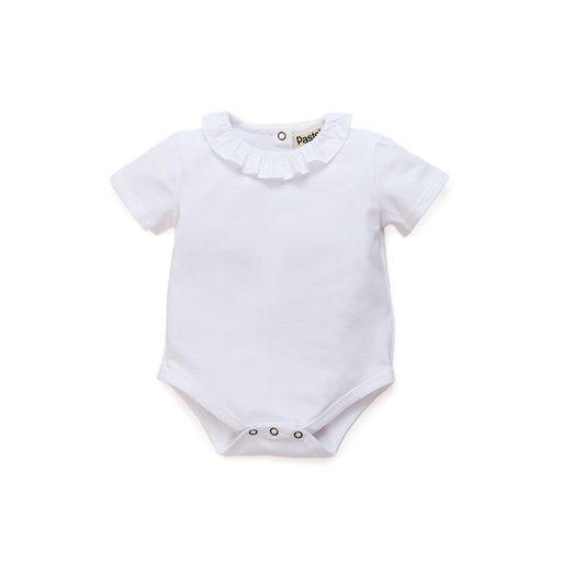 [BS-ONRFLSHRT] Short Sleeve Onesie With Ruffle Neck