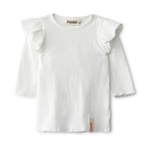 3/4 Sleeve Ribbed Flutter Tee