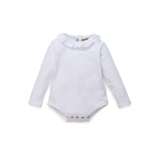 Long Sleeve Onesie With Ruffle Neck