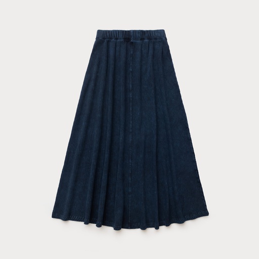 Washed Rib Knit A-Line Maxi Skirt