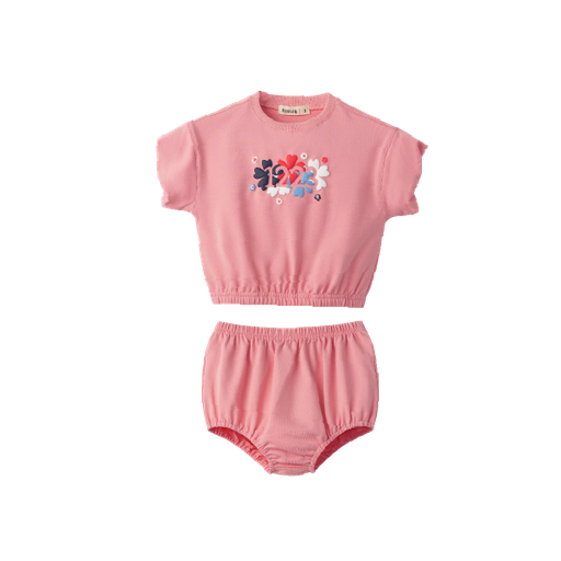 CAP SLEEVE BLOOMER SET WITH FLOWERS