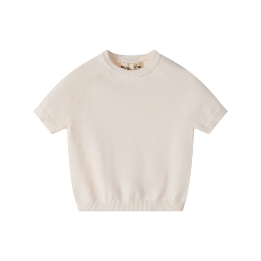 SHORT SLEEVE RUFFLE COLLAR SWEATER