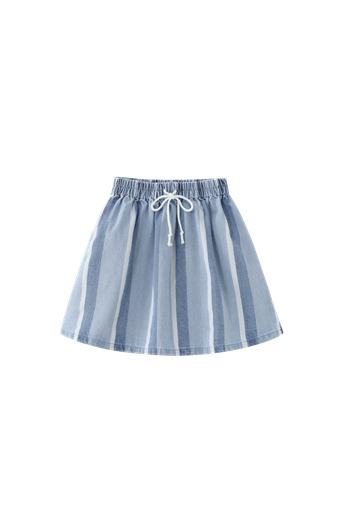 Denim Striped Circle Skirt