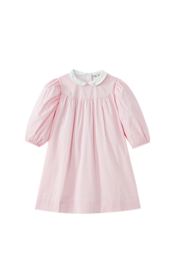 Embroidered Collar High Yoke Dress