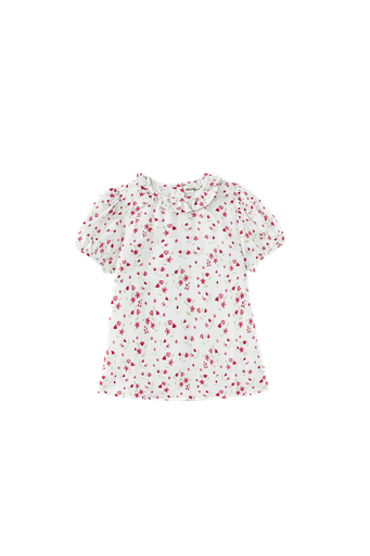 Ruffle Collar Floral Blouse