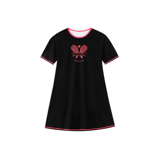 Tennis Print Swim Dress Short Sleeve