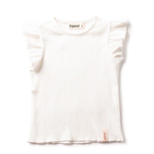 Short Ribbed Flutter Tee